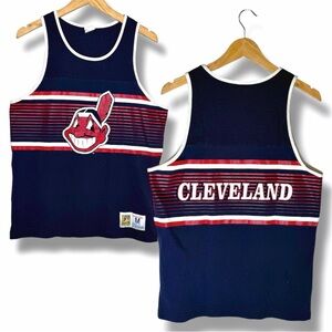 Mitchell & Ness Cleveland Indians Cooperstown Tank Top Y2K Vintage Medium